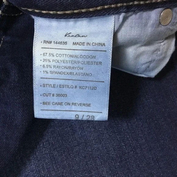 KanCan Jeans Womens‎ Dark Wash High Rise Skinny Jeans Distressed Raw Hem Size 9 - Picture 4 of 8